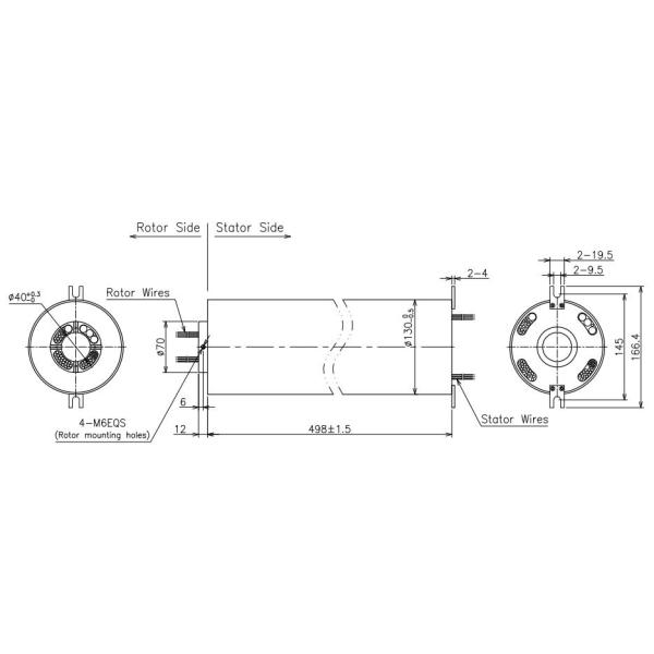 Multi Channel Gold Contacts IP54 Industrial Slip Ring For Rotary Table