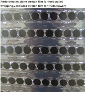 China Pallet Shrink Wrap Perforated machine stretch film for food pallet wrapping,ventilated stretch film for fruits/flowers wholesale