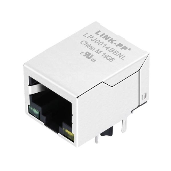 Quality Bothhand LU1S04143 LF Compatible LINK-PP  LPJ0014BBNL 10/100 Base-T Tab Down Green/Yellow Led 1x1 Port 8P8C Cat5 Shielded RJ45 Lan Jack for sale