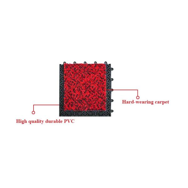 Nylon Carpet PVC Base Modular Interlocking Floor Tiles 16MM Thickness