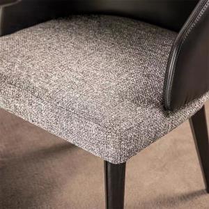 Elegant Blend Fabric Dining Room Chairs With Backrest Luxury Leather
