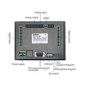 China DIN Rail Integrated HMI PLC Passive NPN Input RS485 PLC HMI Panel wholesale