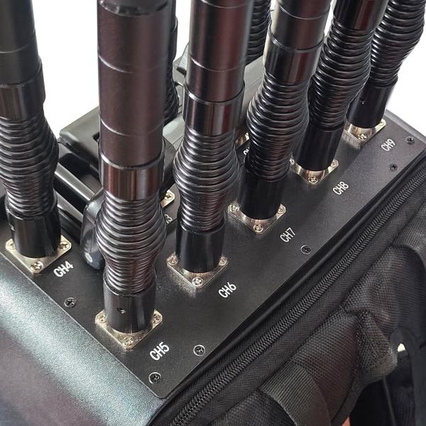 9 Bands Omni Directional High Power Backpack Anti Drone UAV Jammer with Wired Remote Control