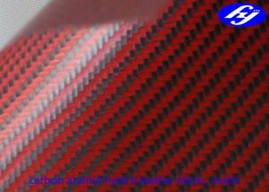 China Matte Polyurethane Leather Fabric Twill Red Kevlar Carbon Fiber For Musical Instruments wholesale