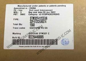 China STM32F412CEU6 Microcontroller MCU 100MHz 32Bit Microcontroller IC UFQFPN48 Embedded MCU wholesale