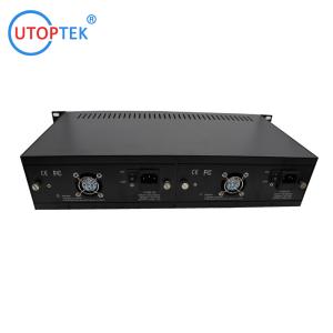14slots Media converter RACK Chassis Mount 19inch 2U dual AC power for CCTV