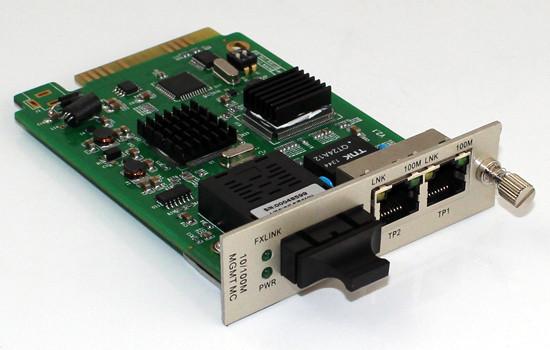 Quality 2 Port 10 / 100 Base-TX To 1 FX Media Converter, 1600 Byte Super Data Packet for sale