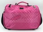 Pink Satin Quilted Tote Diaper Bags With Strap Easy Carry Big Capacity