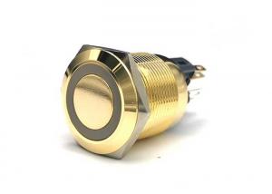 China Nickel Plated Brass 22mm Anti Vandal Push Button Switch With Power Symbol Ring Led on sale