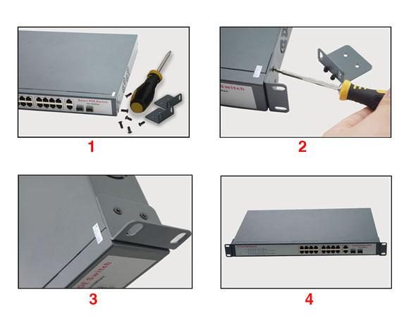 16 Port PoE Switch for IP Camera with 2 Gigabit Uplink ports and 2 Gigabit SFP Ports