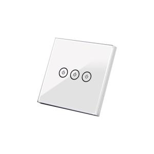 China 3gang EU Smart Glass Wall WIFI Remote Control Switch IOS / Android Application wholesale