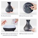 Aroma Essential Oil Diffuser,400ml Ultrasonic Cool Mist Humidifier with Color