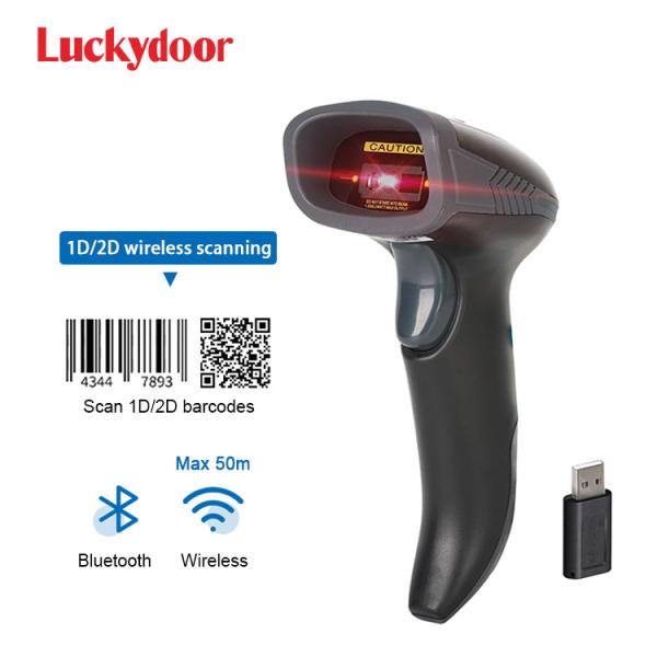 Quality Luckydoor 2D Wireless Barcode Scanner Bluetooth QR Code Reader DC5V for sale