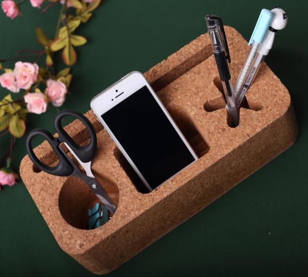 Quality Cork Desk Organizer Cork Pen Holder Office Desktop Tidy Storage Custom Size for sale