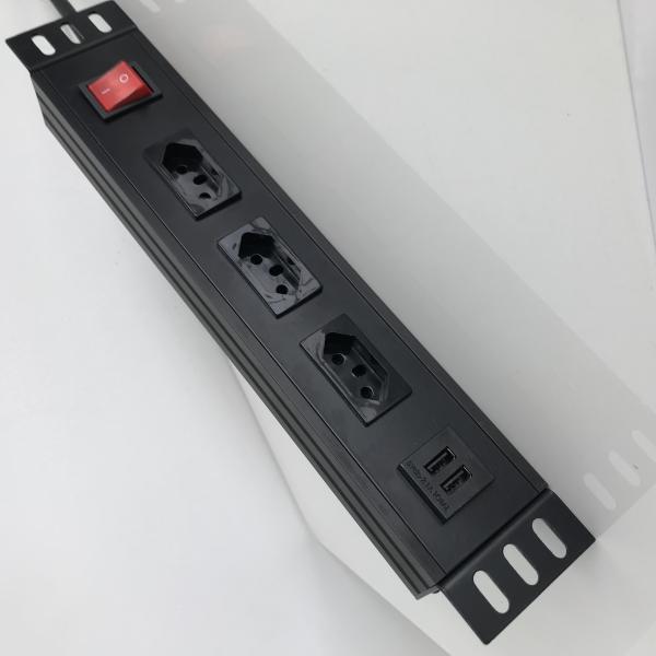 Quality Duplex USB Port And 3 Swiss Outlet Power Strip With 2M Cord Aluminum Shell for sale