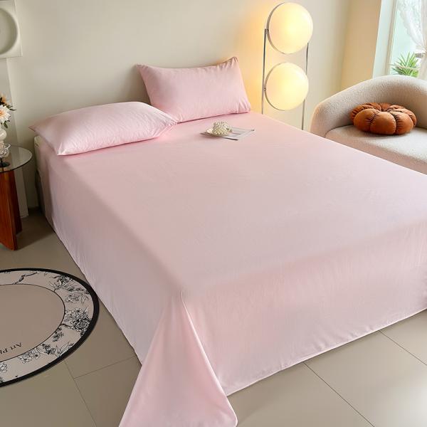 Grade A 100% Cotton White King Size Bedding Set Plaid Flat Sheet For Bed Bed Sheet Set