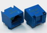 Blue Color R / A RJ45 Single Port Through Hole Mounting Tab Up Single LED