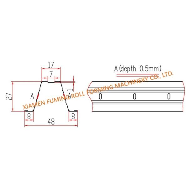 Precision Top Hat Roll Forming Machine Cutting Non Stop High Speed