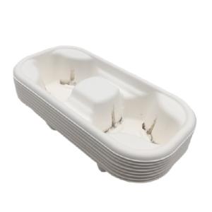 China Sugarcane 218x110x47mm 2 Compartment Drink Carrier Tray on sale