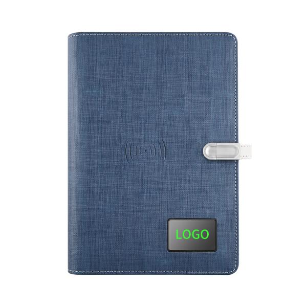 Quality Moistureproof Power Bank Smart Notebook , Leather Notepad With Wireless Charger for sale
