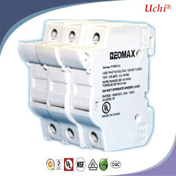 Multi - pole Photovoltaic Fuse Base , Ceramic Fuse Holder / Tube Fuse Block