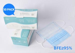 China Home School Surgical Disposable Carbon Filter Face Mask Blue White Color on sale