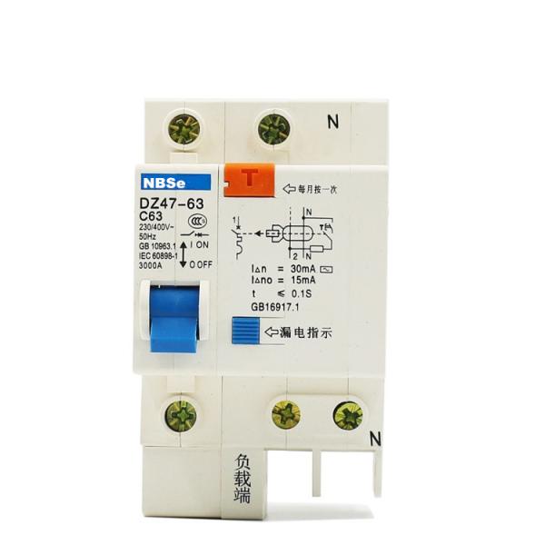 1P+N 6A To 63A Residual Current Circuit Breaker With Over Current And Leakage