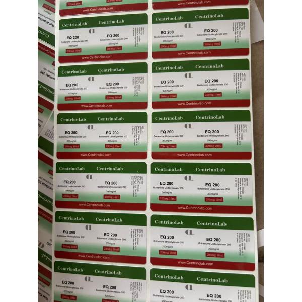 Customized Vitamin B12 Adhesive Injection Oil Labels For 10ml Glass Bottle UV PRINITNG/cmyk prinitng