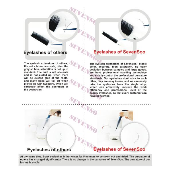 Ultra Soft Russian Volume Eyelash Extensions Multi Color CC / DD Curl