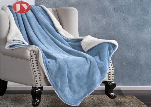 Quality Soft Plush Polyester Fleece Blanket Reversible Mink Sherpa Linedfor Bedroom Lounging On Couch for sale