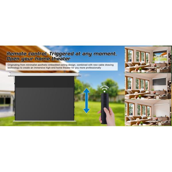 Indoor Electronic Movie Screen 120 Inch Electric Projector Screen With Remote Control