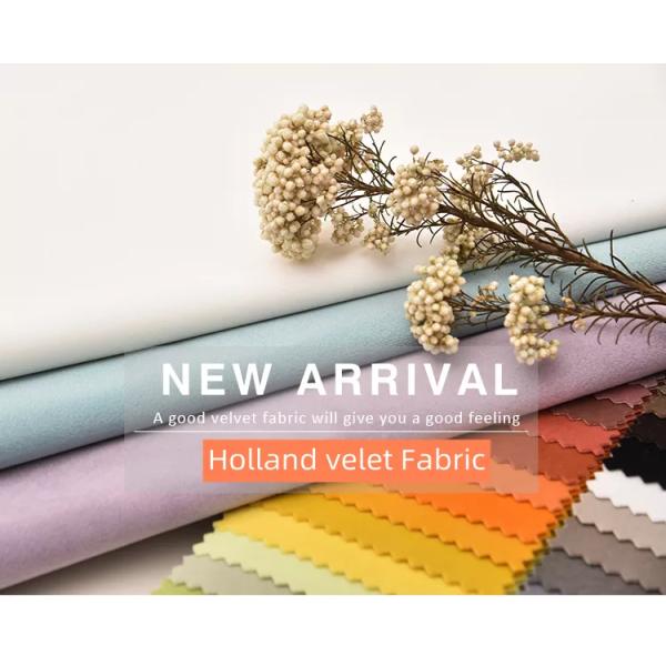 Stretch Sofa Velvet Upholstery Fabric 75D Plain Dyed