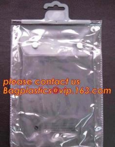 China Hooking Plastic Bag For Clothing Clear PVC Pouch With Slide or Self Sealing Zipper,bag for swimwear pvc bag with hook fo wholesale