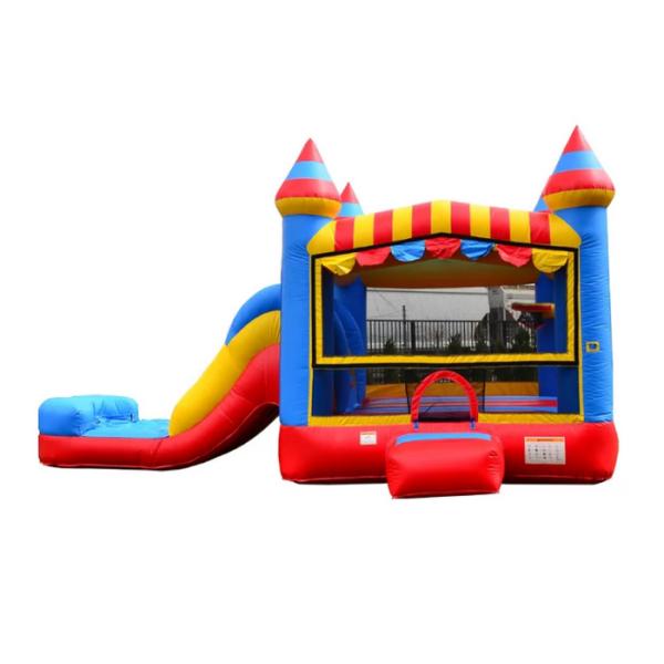 Attractive Inflatable Bouncy Castle With Slide With Printing For Kids
