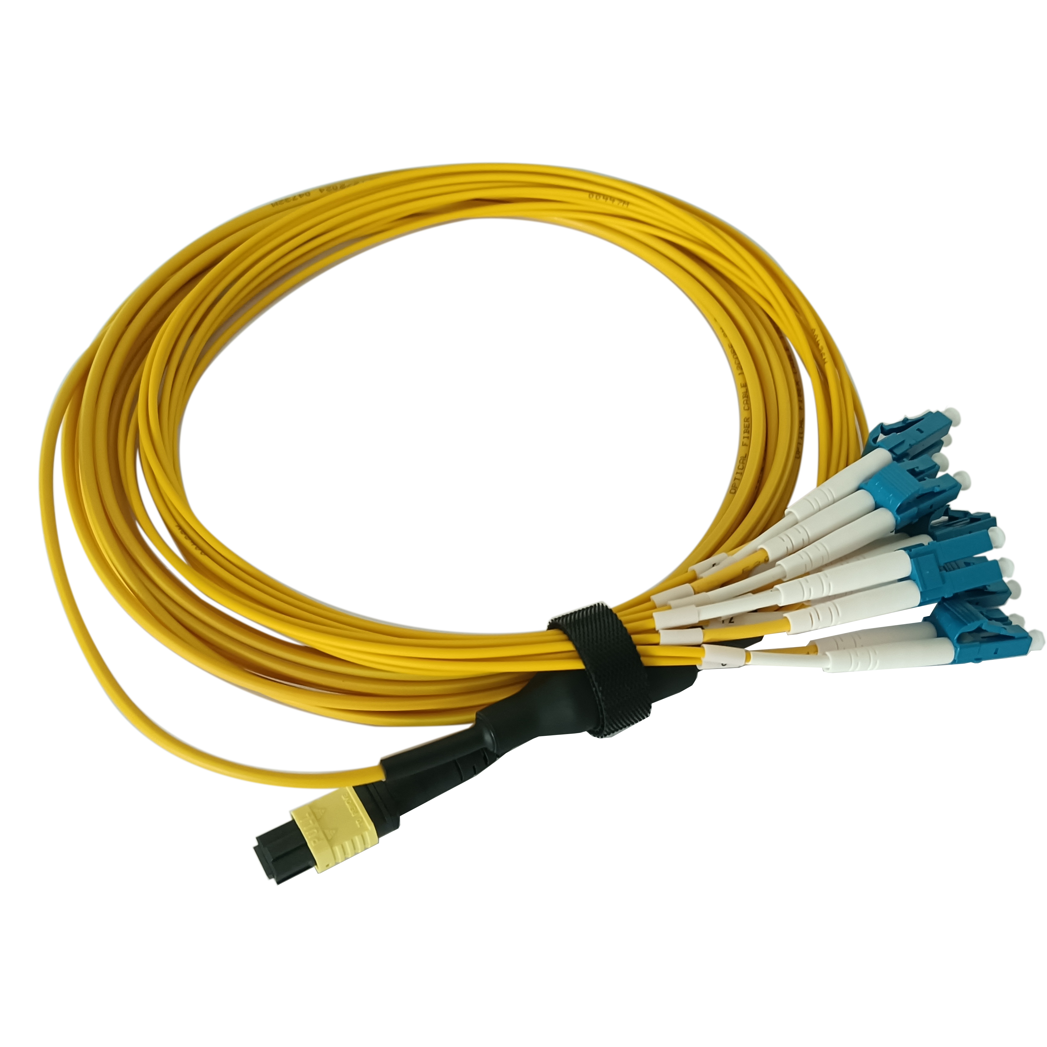 MPO-12 Female To LC Breakout Jumper 12 Fibers OM4 0.35dB For High Density Data Centers