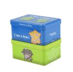Personalized Rectangular Empty Cookie Tins Can With Hinged Stackable And