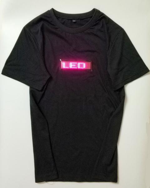 Quality small wholesale  LED display LED T-shirt  Programmable rolling message flashing LED T-shirt stores up to 6messages for sale