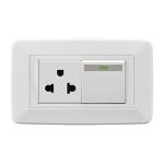 Durable And Safe Single Switch Socket , White Electrical Sockets And Switches