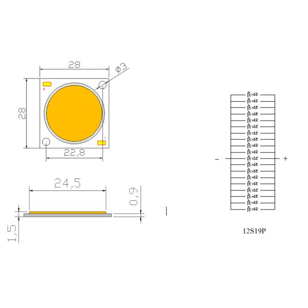 High Power 2828 Chip LED COB 100W For Indoor Outdoor Downlight Streetlig