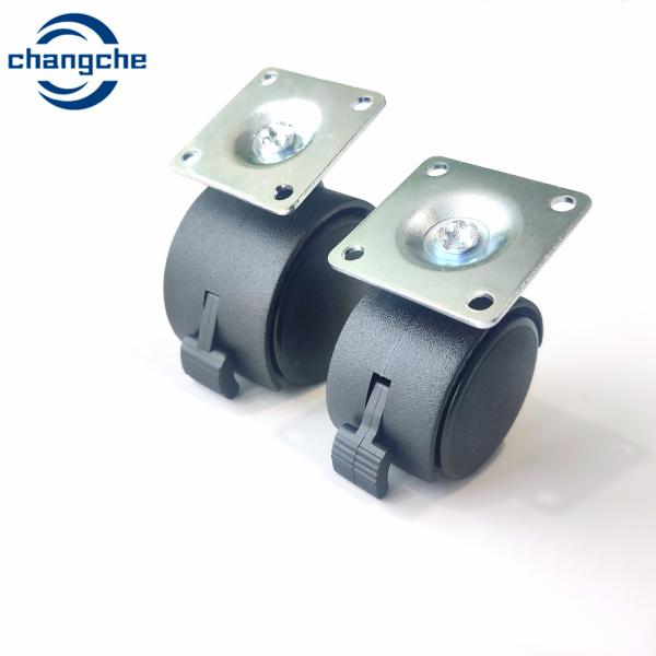 25mm Wheel Width Rotatable Caster Wheels With Total Lock Brake