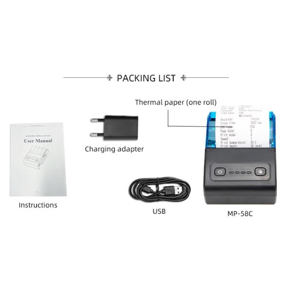 331g Mini Wireless Blue Tooth Thermal Printer Portable Machine Imprimante Thermique