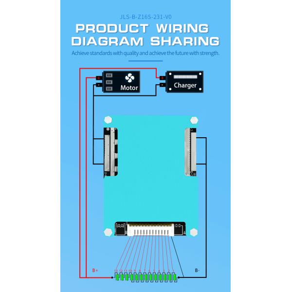 48V BMS Board 7S-16S 20A-30A For Electric Scooter And Bicycle LifePO4 Battery
