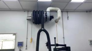 China Spring Drived Vehicle Exhaust Extracting Hose Reel Fixed On Wall With Dual Pipes 1.5kw wholesale