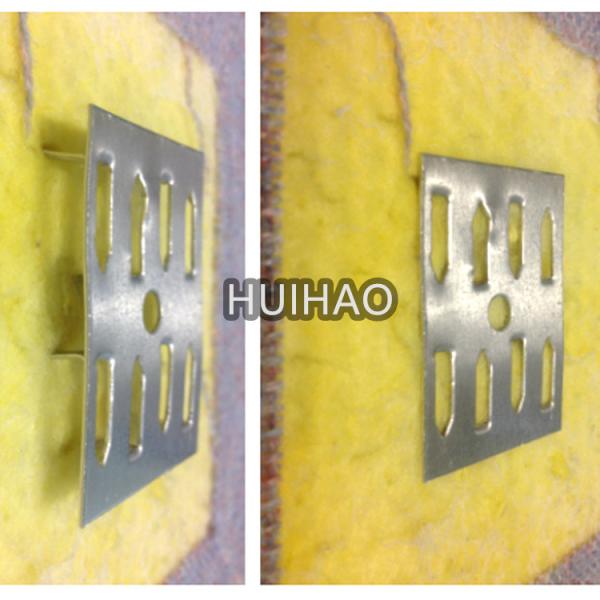 Stainless steel 8-prong impaling clips for fiberglass acoustical panels