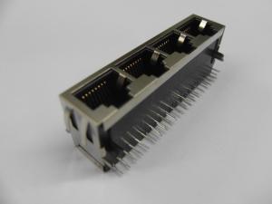 Factory Customized 15.75mm Depth Shield 2 Port RJ45 Ethernet Jack With LEDs