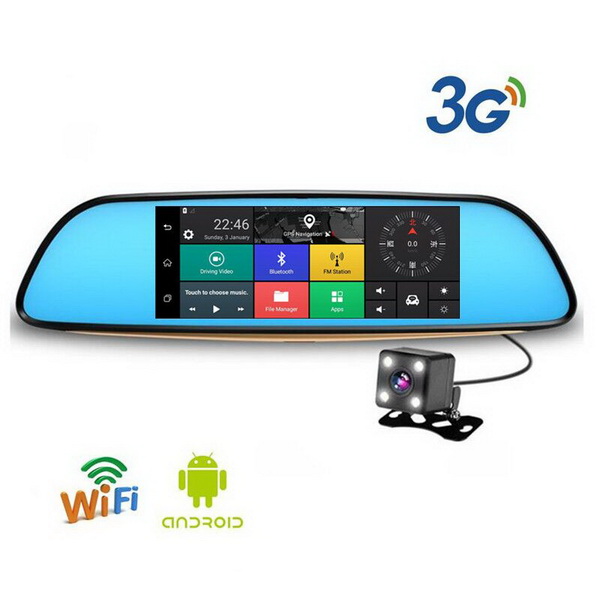 7 inch 1080P Android car security camera rearview mirror dvr security system recorder