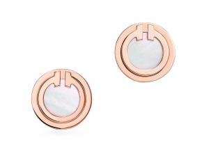 China 2.37g Rose Gold Mother Of Pearl Earrings , Mother Of Pearl Stud 9.65mm Size wholesale