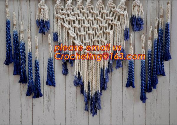 Quality MACRAME FOLDABLE SCREEN, MACRAME WALL HANGING, PLANT HOLDER , CURTAINS, TEA COASTER Macrame Wall Art Hanging Tapestry We for sale