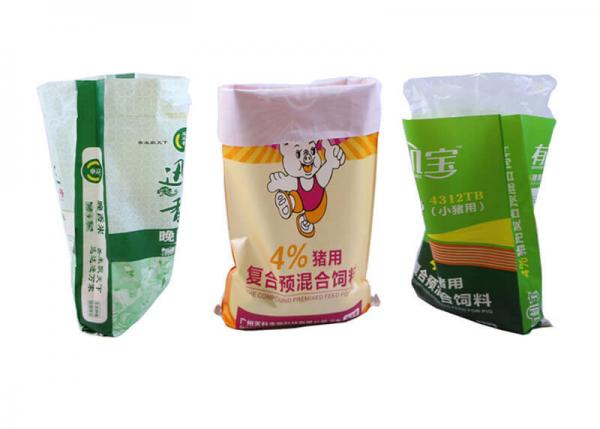 Biodegradable Pet Woven Plastic Feed Bags Anti Slip With Bopp Lamination