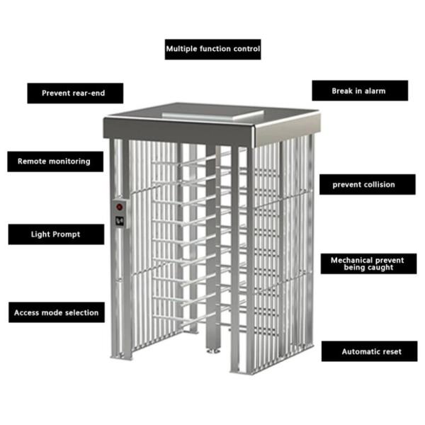 Facial Recognition SUS304 60W Full Height Turnstile Gate
